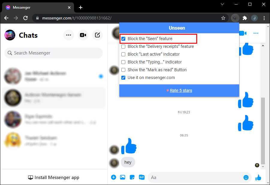 Como desativar os recibos de leitura do FB Messenger