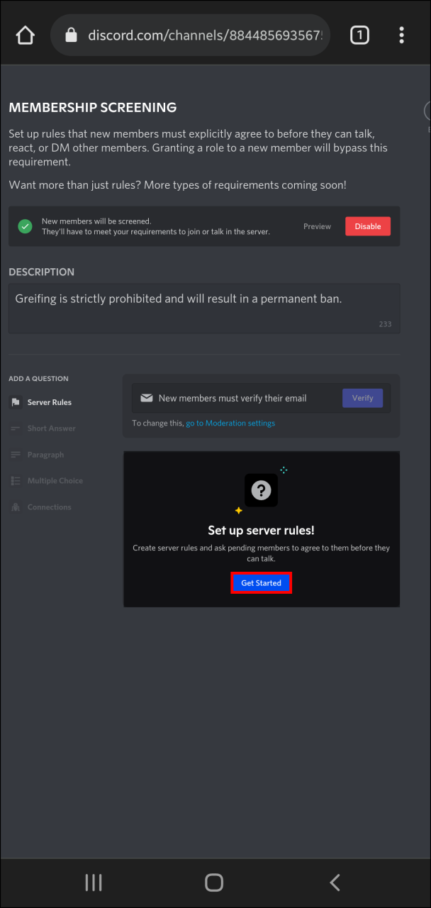 Como adicionar regras a um servidor Discord