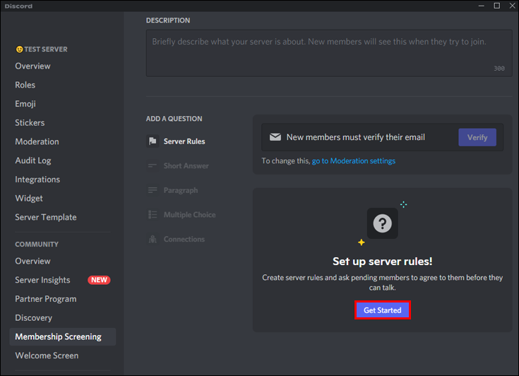 Como adicionar regras a um servidor Discord