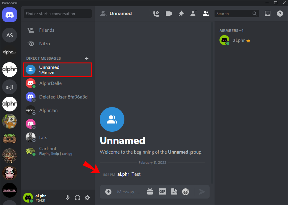 Como enviar uma mensagem para si mesmo no Discord