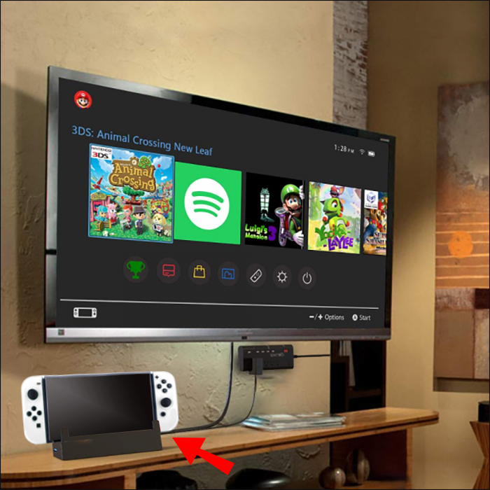 Como conectar um switch a uma TV sem um dock