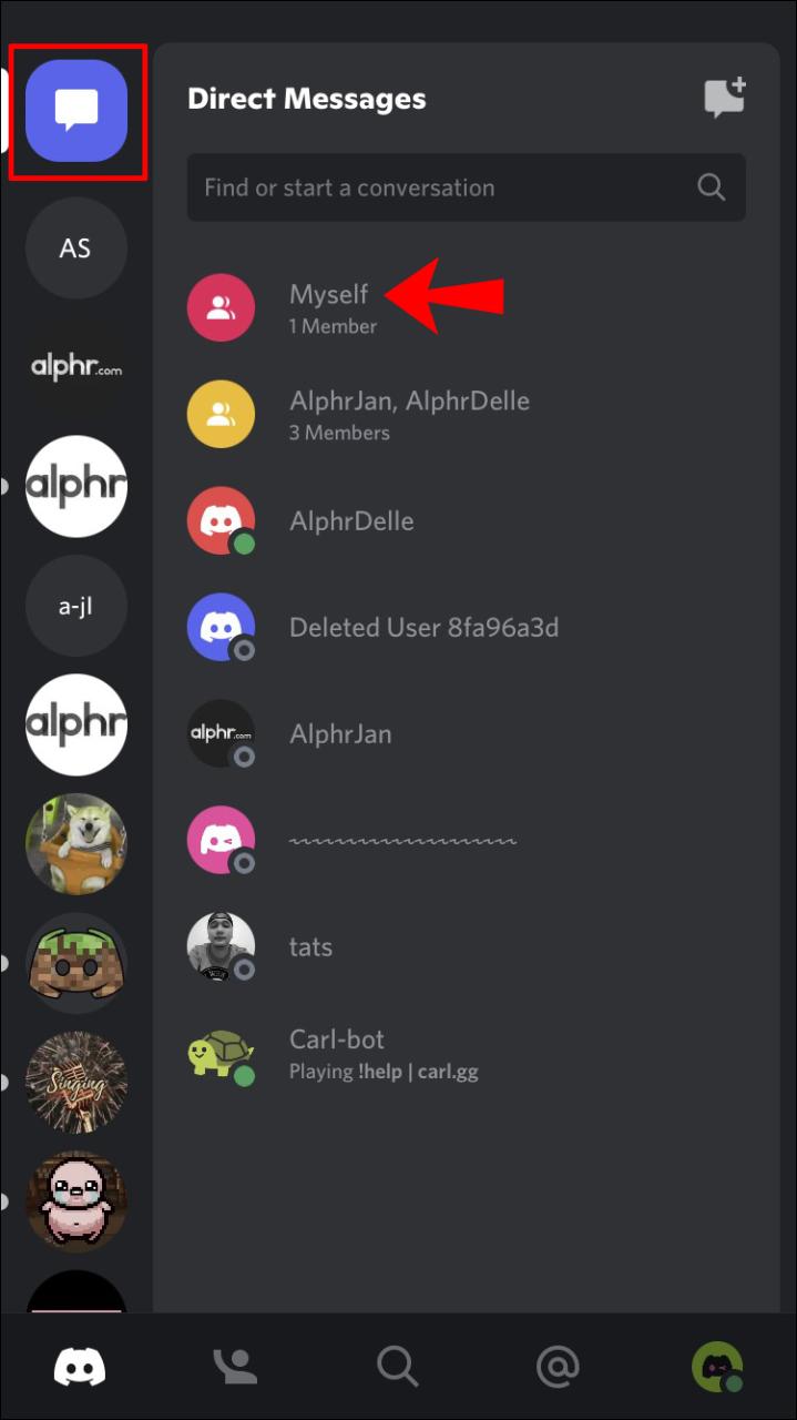 Como enviar uma mensagem para si mesmo no Discord