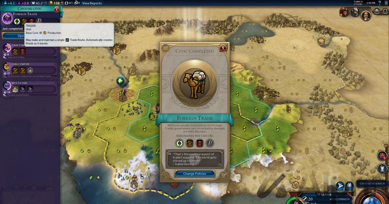 Como construir estradas em Civilization VI