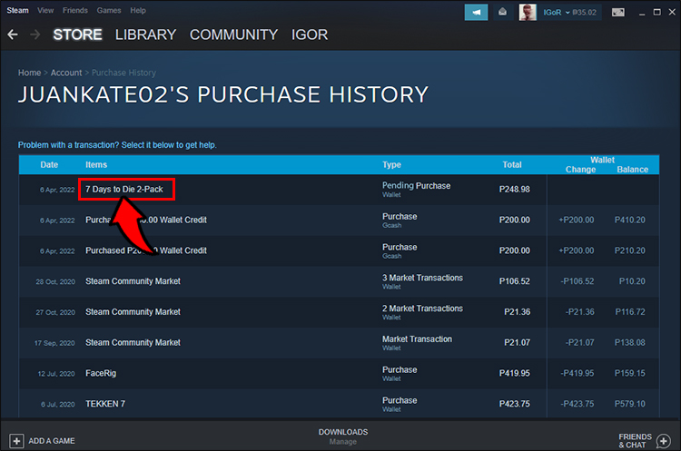 Como corrigir o erro Steam “Sua transação não pode ser concluída…”