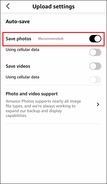 Como ativar a opção de salvamento automático do Amazon Photos