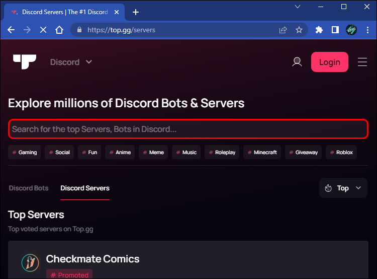 Como ingressar em um servidor Discord sem um link